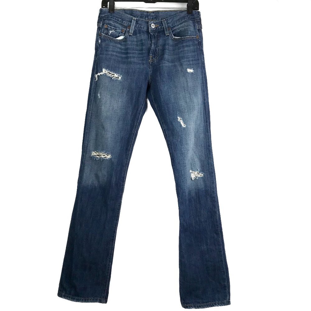 Levi's distressed 501 straight leg jeans